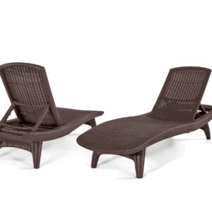 Keter 211045 Pacific Sun Lounger Set of 2, Brown