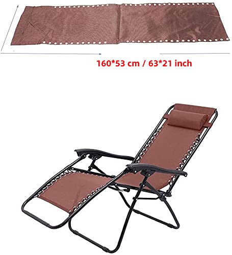 M MAIUS Zero Gravity Chair Replacement Fabric, Anti Gravity Lounge Chair Cloth with 4 PCS Replacement Lace Cords Gravity Chair Accessories Bungee Elastic Patio Recliner Chair (Upgrated Brown- 21")…