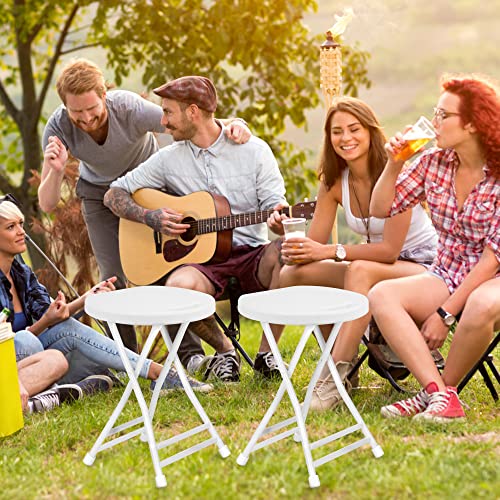 COOZMENT Folding Stool with Handle, Folding Chair,Folding Bar Stool with Non-Slip Feet,Indoor and Outdoor Foldable Stool for Adults,600 lbs Capacity(13"×11.5"×18")