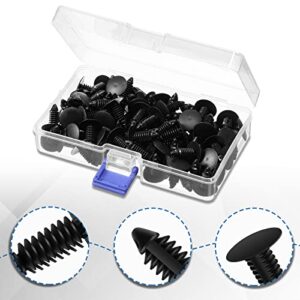 Yulejo 100 Pcs Medium Multi Gauge Rivet Patio Strapping Fasteners 3/16 Inch or 7/32 Inch Hole Lawn Chair Webbing Patio Chair Repair Kit for Outdoor Furniture Lounge (Black)