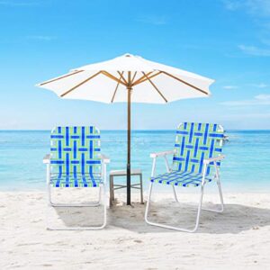 Giantex Beach Chairs Set of 6, Patio Folding Lawn Chairs for Adults, Outdoor Webbing Chair w/Steel Frame, Lightweight & Portable Camping Chairs for Fishing, Yard, Garden, Poolside Webbed Chairs, Blue