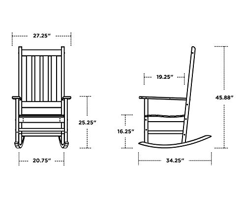POLYWOOD® Vineyard Porch Rocking Chair (White)
