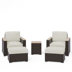 homestyles 6800-119d-t palm springs 5-piece outdoor set, 2 person, beige/brown
