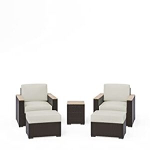 Homestyles 6800-119D-T Palm Springs 5-Piece Outdoor Set, 2 Person, Beige/Brown