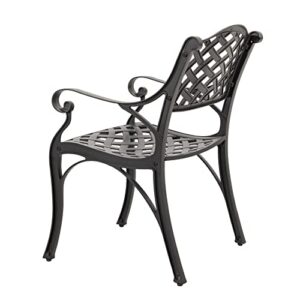 Nuu Garden Patio Dining Chairs Set of 2, Aluminum Outdoor Indoor Patio Chairs with Arms for Garden, Backyard, Porch, Black with Gold Points