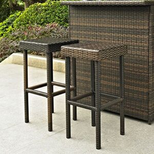 Crosley Furniture Palm Harbor Outdoor Wicker 29-inch Bar Height Stools - Grey (Set of 2)