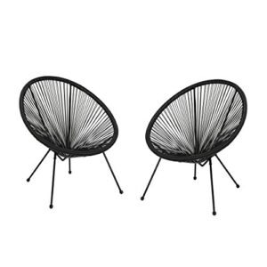 major outdoor hammock weave chair with steel frame (set of 2) – black finish
