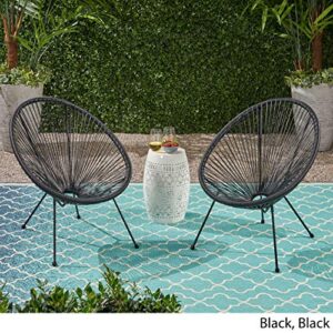 Major Outdoor Hammock Weave Chair with Steel Frame (Set of 2) - Black Finish