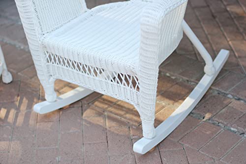 Jeco , Set of 2 Wicker Rocker Chairs, White