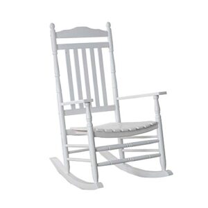 bplusz b&z kd-22w wooden rocking chair porch rocker outdoor traditional indoor, white