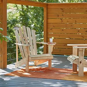 Shine Company 4611N Westport Wooden Adirondack Chair | Outdoor Firepit Chairs | Partially Pre-Assembled Wood Patio Chair – Natural