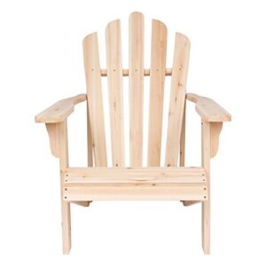 Shine Company 4611N Westport Wooden Adirondack Chair | Outdoor Firepit Chairs | Partially Pre-Assembled Wood Patio Chair – Natural