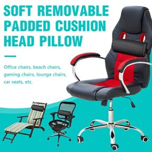 4 Pcs Zero Gravity Chair Pillow Replacement Universal Headrest Beach Chair Pillow with Elastic Band Removable Padded Cushion for Zero Gravity Lounge Folding Chair Recliner Head Neck Lumbar Support