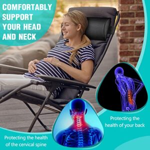 4 Pcs Zero Gravity Chair Pillow Replacement Universal Headrest Beach Chair Pillow with Elastic Band Removable Padded Cushion for Zero Gravity Lounge Folding Chair Recliner Head Neck Lumbar Support