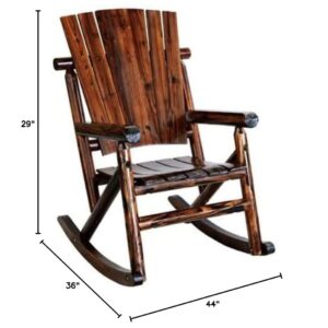 United TX 93860 Single Bench Chair 44 in H x 29 in W x 36 in D Wood Char-Log