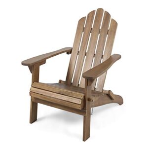 christopher knight home cara outdoor foldable acacia wood adirondack chair, dark brown finish