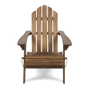 Christopher Knight Home Cara Outdoor Foldable Acacia Wood Adirondack Chair, Dark Brown Finish