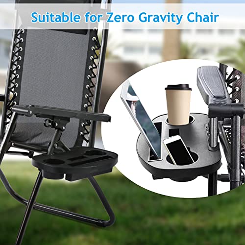 Stouydsu Zero Gravity Chair Tray, Upgraded Durable Cup Holder for Zero Gravity Lounge Chair Beach Recliner, Clip On Chair Table/Tray for iPhone/iPad/Cellphone/Water Cups/Books