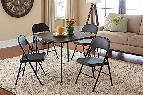 oyhmc 4 Pack Steel Folding Chairs, Foldable Black Metal Chairs for Home and Outdoor