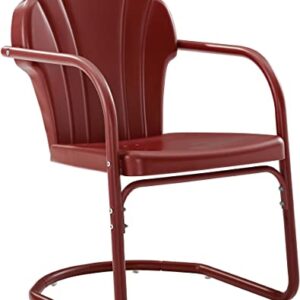 Crosley Furniture CO1029-RE Tulip Retro Outdoor Metal 2-Piece Armchair Set, Dark Red Satin