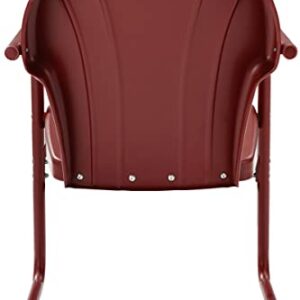 Crosley Furniture CO1029-RE Tulip Retro Outdoor Metal 2-Piece Armchair Set, Dark Red Satin