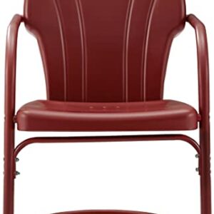 Crosley Furniture CO1029-RE Tulip Retro Outdoor Metal 2-Piece Armchair Set, Dark Red Satin