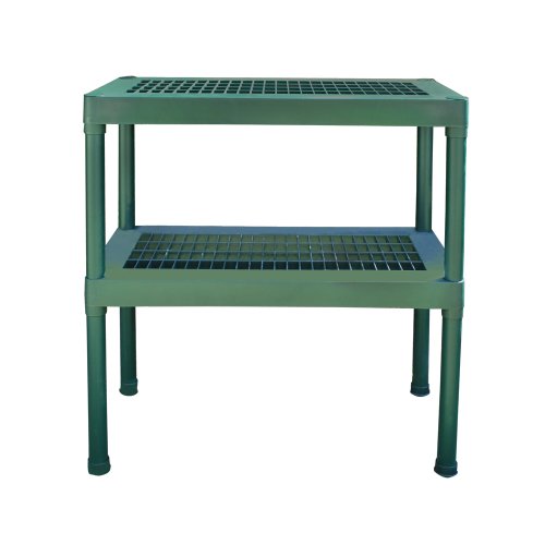 Rion Palram - Canopia 2-Tier Greenhouse Work Bench, Dark Green, 31.4''Lx15.7''Wx33.4''H