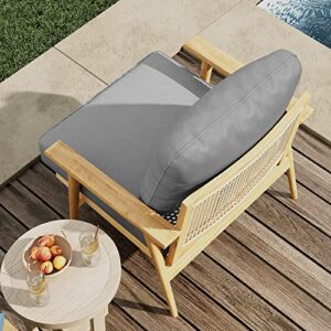 linstock Outdoor Deep Seat Cushions for Patio Sectional Sofa, Breathable Water-Resistant Soft Cushion with Back Cushion for Patio Furniture, Cushions Size 24 x 24 x 5 inch (Light Grey)