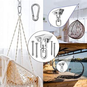 Hammock Hanging Kit, 1100 lb Capacity Heavy Duty 360° Rotate Ultra Durable Hooks for Swing, DQYTJT Hanging Chair Hardware for Ceiling, Yoga, Chair, Multiple Indoor Outdoor Gym