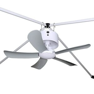 canopy breeze canopy fan portable, rechargeable ceiling fan for canopies, gazebos, pergolas + more! 6-hour run time, 31” diameter blades, easy install w/out tools, remote control, travel case included