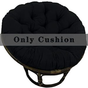 hiluhidi papasan chair cushion only 52 inch, 13.23lbs overstuffed round papasan chair cushion only, thicken papasan seat cushion for relaxing (black)
