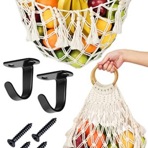 Macrame Fruit Hammock For Kitchen Under Cabinet, Hanging Fruit Banana Hammock Fruit, Hanging Fruit Hammock Under Cabinet Fruit Hammock, Kitchen Hammock For Fruit Hammock Camper, Produce Hammock Veggie