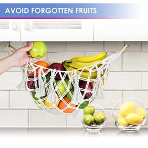 Macrame Fruit Hammock For Kitchen Under Cabinet, Hanging Fruit Banana Hammock Fruit, Hanging Fruit Hammock Under Cabinet Fruit Hammock, Kitchen Hammock For Fruit Hammock Camper, Produce Hammock Veggie