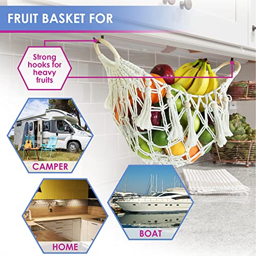 Macrame Fruit Hammock For Kitchen Under Cabinet, Hanging Fruit Banana Hammock Fruit, Hanging Fruit Hammock Under Cabinet Fruit Hammock, Kitchen Hammock For Fruit Hammock Camper, Produce Hammock Veggie