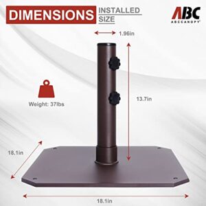 ABCCANOPY Patio Umbrella Base Heavy Duty Umbrella Holder Outdoor Umbrella Stand Iron Plate Stand, 37 lbs Octagon, Brown