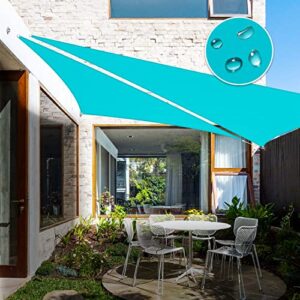 windscreen4less terylene waterproof sun shade sail uv blocker triangle sunshade patio canopy sail 12′ x 12′ x 12′ in color turquoise 260gsm