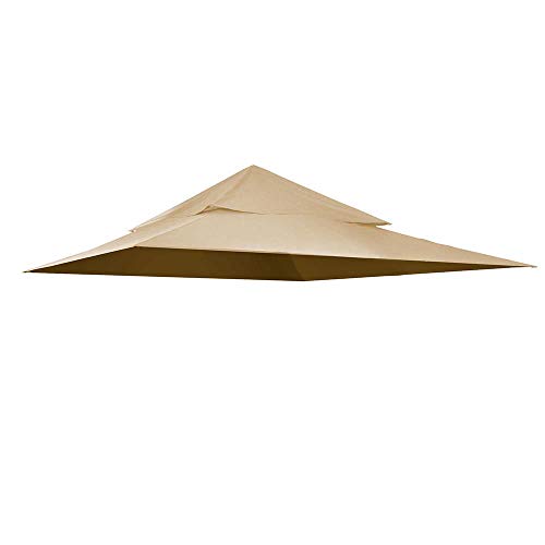 Yescom 12'x12' Canopy Top Replacement Beige for 2-Tier Harbor Gazebo GFS01250A Patio Cover Y01212T01