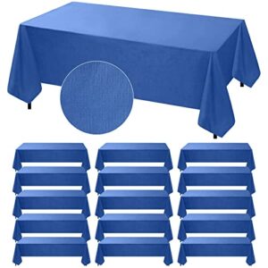 jeyiour 15 pcs royal blue disposable tablecloth bulk 3 ply paper plastic rectangular table cover for party dining bbq picnic buffet camping birthday wedding holiday, 54 x 108 inches