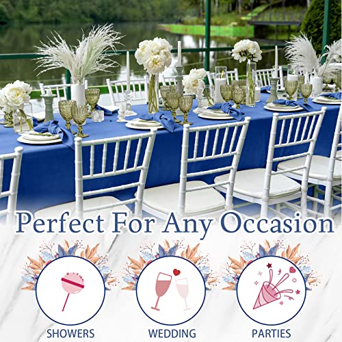 Jeyiour 15 Pcs Royal Blue Disposable Tablecloth Bulk 3 Ply Paper Plastic Rectangular Table Cover for Party Dining BBQ Picnic Buffet Camping Birthday Wedding Holiday, 54 x 108 Inches