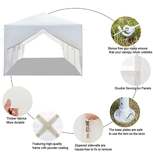 10'x30' Outdoor Canopy Party Wedding Tent White Pavilion 8 Removable Walls -8