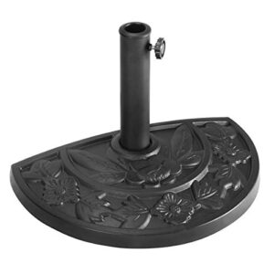 giantex 20″ outdoor patio half round umbrella base stand black w/ 9ft half round umbrella (stand)