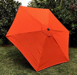 bellrino decor 7.5 ft 6 ribs replacement strong & thick umbrella canopy for (canopy only) – orange