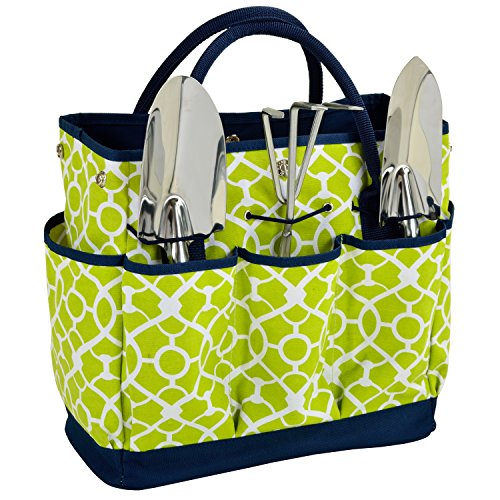 Picnic at Ascot Gardening Tote with 3 Stainless Steel Tools- Designed & Assembled in the USA