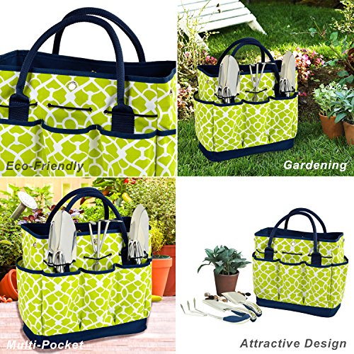 Picnic at Ascot Gardening Tote with 3 Stainless Steel Tools- Designed & Assembled in the USA