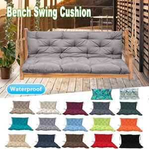 Bench Cushions Swing Cushions Replacement Seat Pad, 3 Seater Waterproof Overstuffed Bench Cushion,Outdoor Loveseat Cushions with Ties for Porch Garden Furniture Patio Lounger(Light grey 40x60 inch)