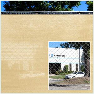 ShadeMart 3' x 14' Beige Fence Privacy Screen Windscreen Shade Fabric Cloth HDPE, 90% Visibility Blockage, with Grommets, Heavy Duty Commercial Grade, Cable Zip Ties Included (We Customize Size)