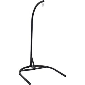 sunnydaze steel u-shape hanging chair stand – indoor/outdoor hanging egg chair stand – powder-coated steel construction with black finish – stand only – 76 inches tall