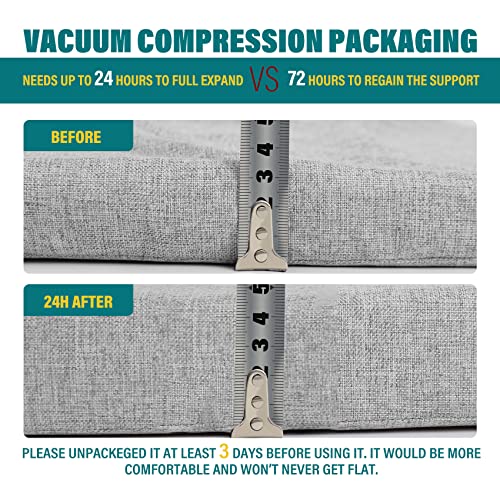 mudilun Bench Cushions,Indoor Window Seat Cushions,Soft and Comfortable Piano Bench Cushions,Washable Patio Furniture Cushion,with Zipper and Adjustable Straps(Light Grey, 40 * 17.7 * 1.96)