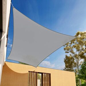 e&k sunrise 12′ x 14′ light grey rectangle sun shade sail outdoor shade cloth uv block fabric,curve edge-customized