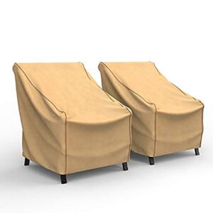 budge p1a02tnnw1-2pk sedona patio chair cover (2 pack) waterproof, durable, extra small, tan